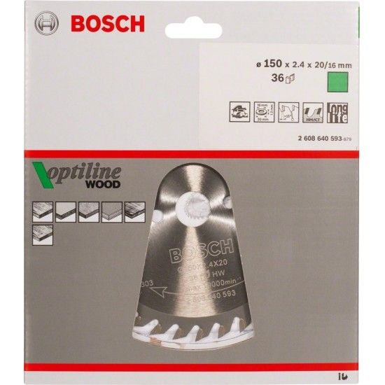 Disco OP WO H 150x20mm 36Z ref� 2.608.640.593 BOSCH