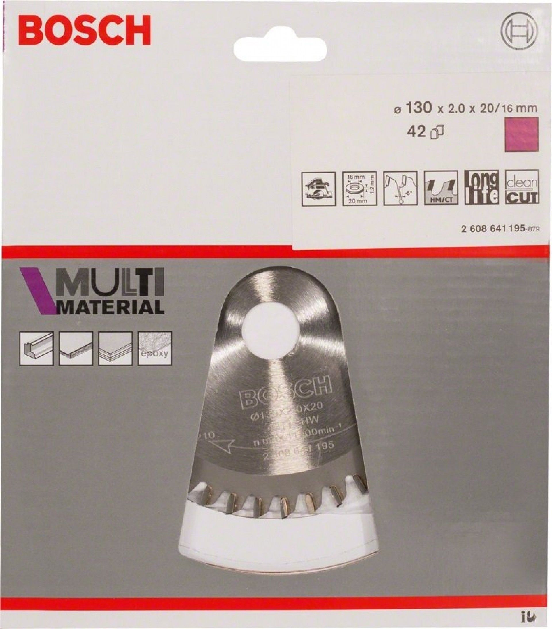 DISCO SERRA MULTI-MATERIAL MM MU H 130x20-42 REF 2.608.641.195 BOSCH