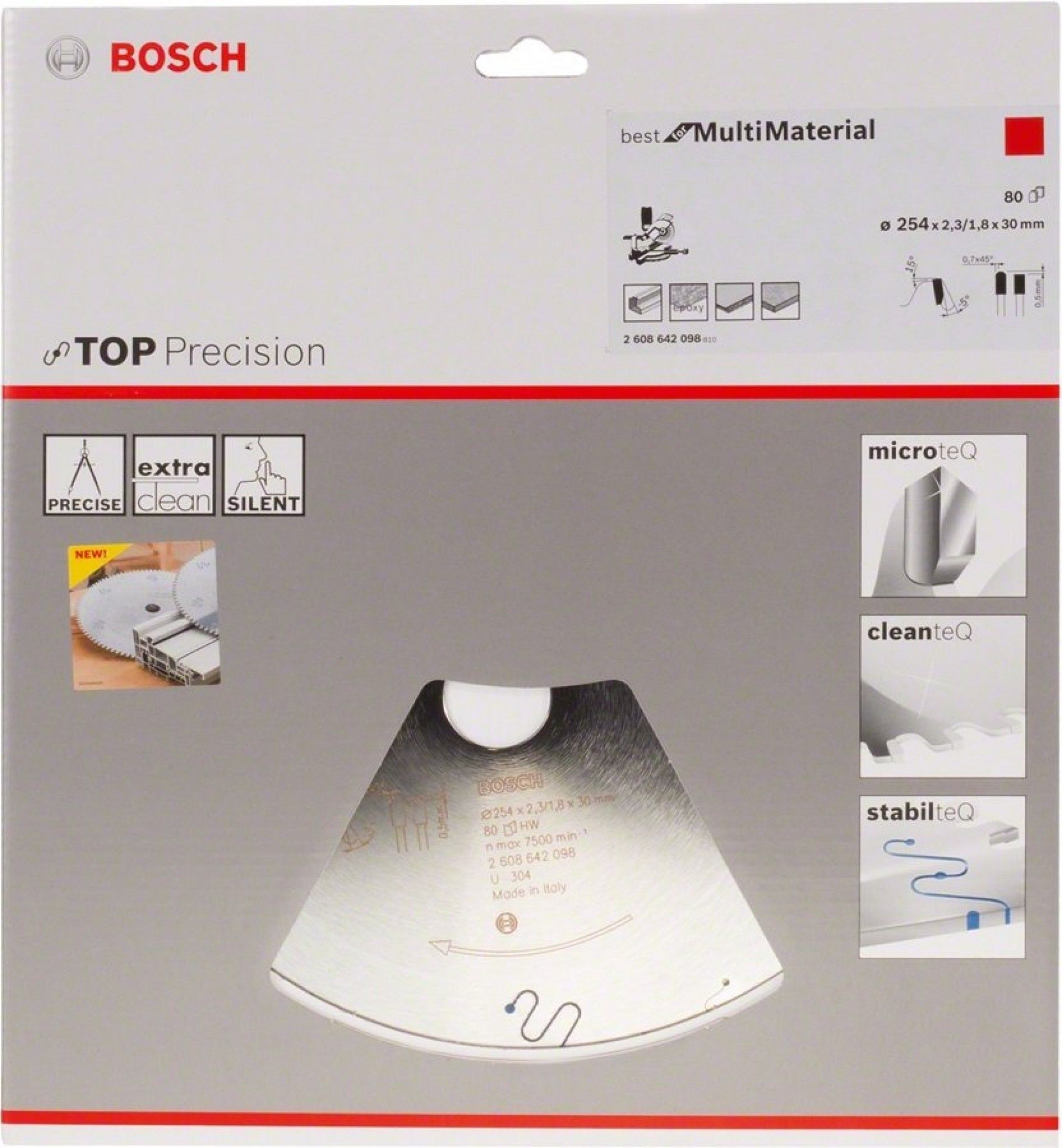 DISCO MULTI-MATERIAIS 254x30mm 80Z REF 2.608.642.098 BOSCH