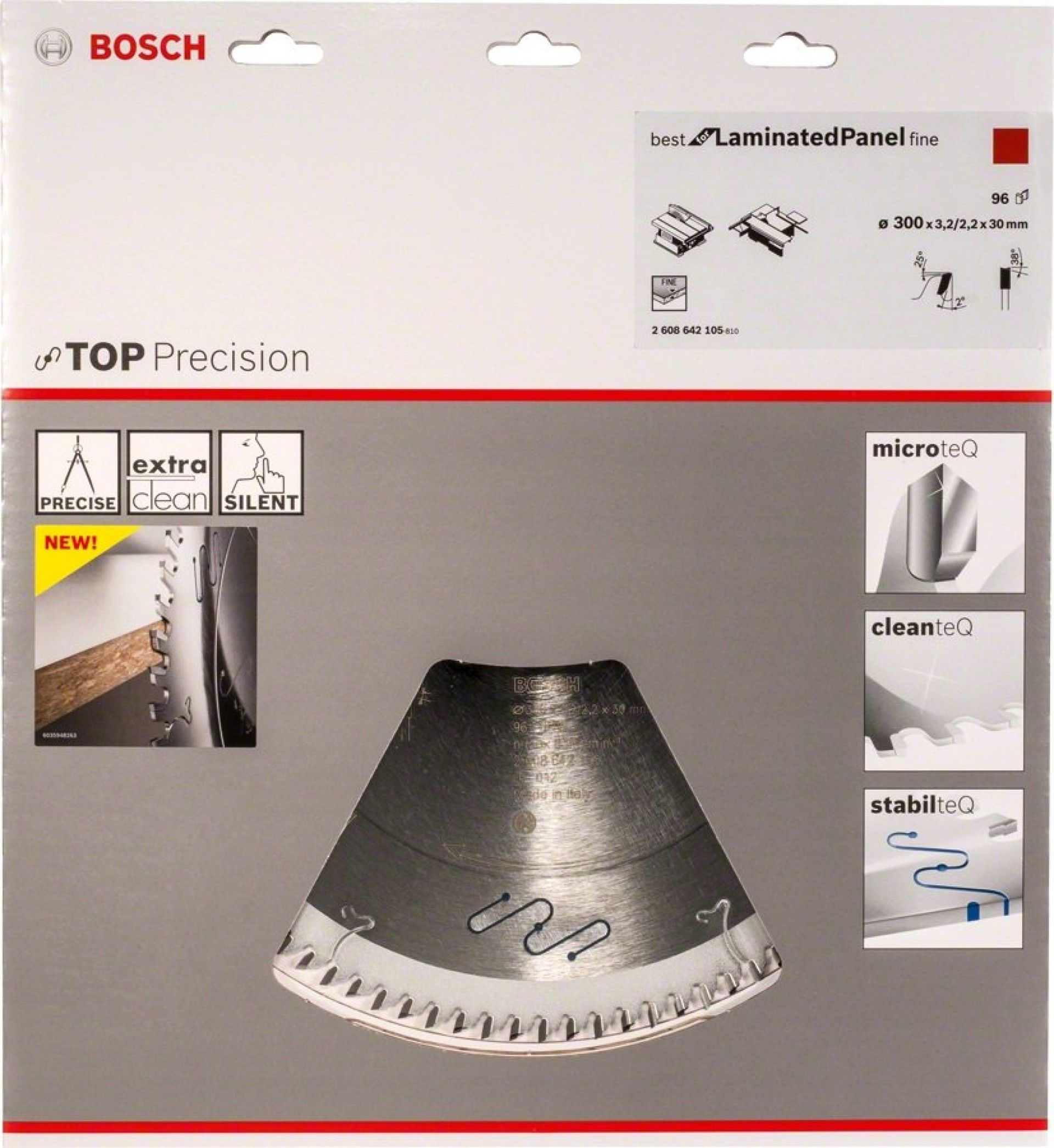 Disco Top precision p/Laminados 305x30x2.2mm 96 dentes 2.608.642.105 BOSCH