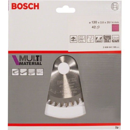 DISCO SERRA MULTI-MATERIAL MM MU H 130x20-42 REF 2.608.641.195 BOSCH DISCO SERRA MULTI-MATERIAL MM MU H 130x20-42 REF 2.608.641.195 BOSCH