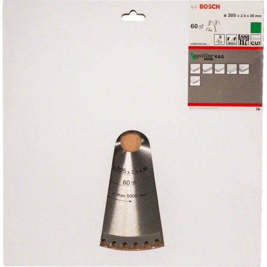 Disco Optiline Wood 305x30x2,5 mm, 60 dentes ref� 2608640441 BOSCH
