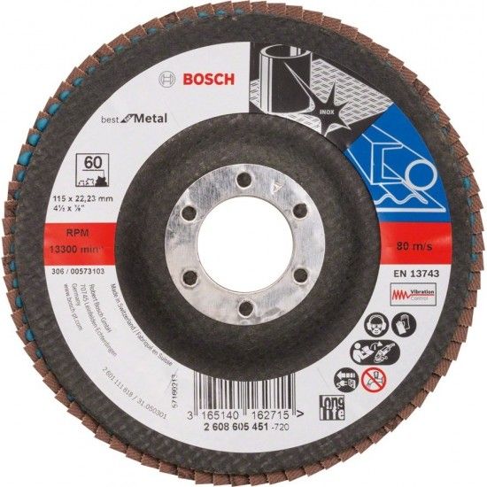 DISCO LAMELAS 115MM G60 REF 2.608.605.451 BOSCH