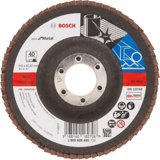 DISCO LAMELAS 115MM G40 REF 2.608.605.450 BOSCH
