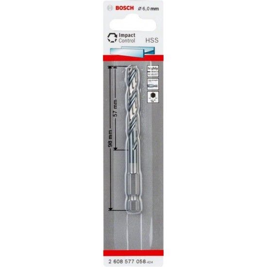 BROCA ENCAIXE HEXAGONAL 6MM BOSCH REF 2.608.577.058
