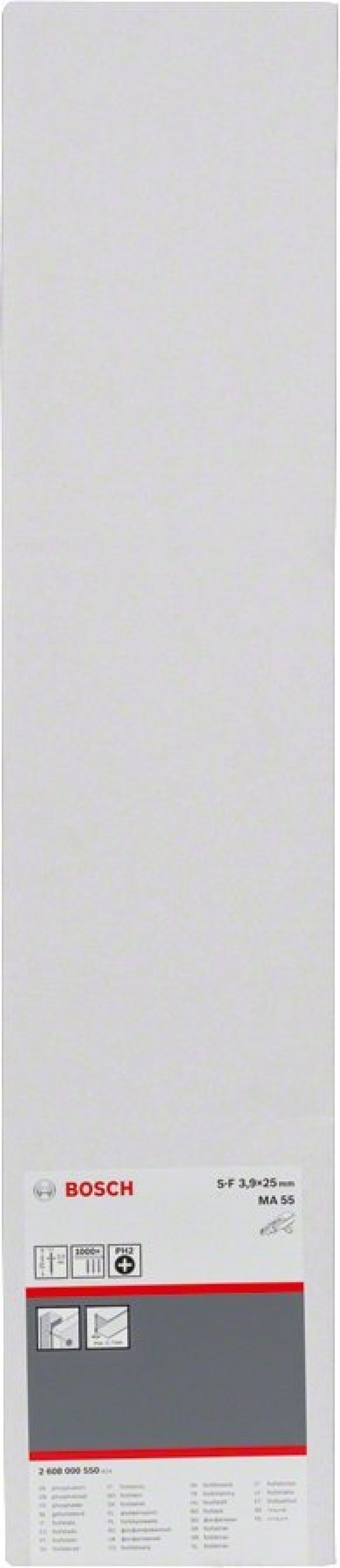 Cintas de parafusos Bosch 3.9x25mm p/Aparafusadora pladur (1000pç)2608000550