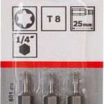 CONJUNTO 3 BITS  TORX T8 REF 2.607.001.601 BOSCH