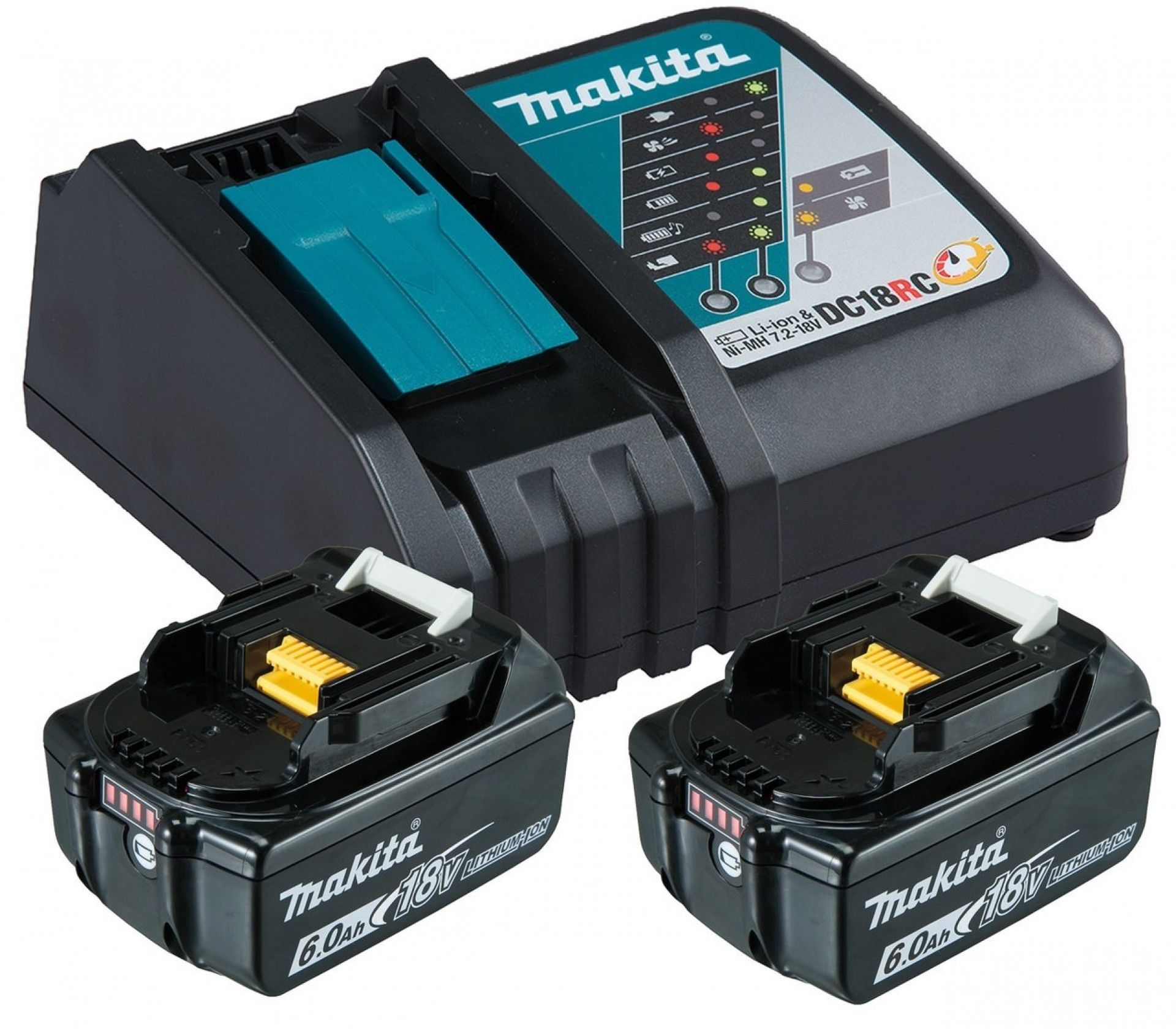 KIT FONTE ALIMENTAÇÃO 6.0AH (CAIXA CARTÃO) refª 199480-6 MAKITA