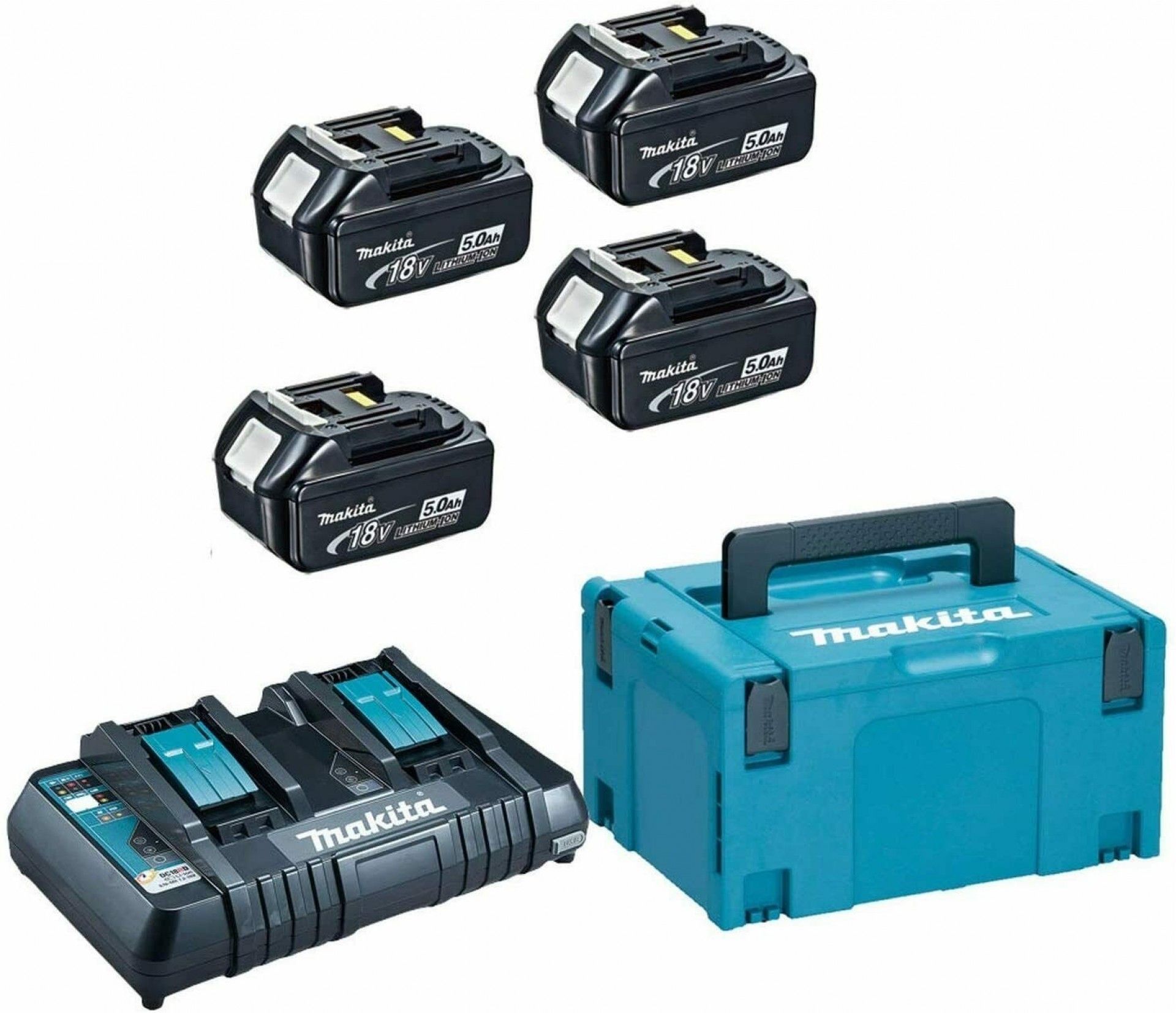 Kit de Bateria 5,0Ah BL1850B x 4 + DC18RD 197626-8 Makita