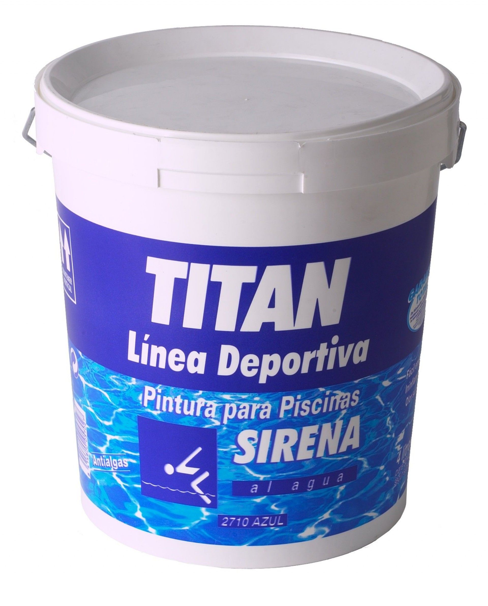 Tinta para Piscinas Mate Base aquosa 4L Azul SirenaTitan