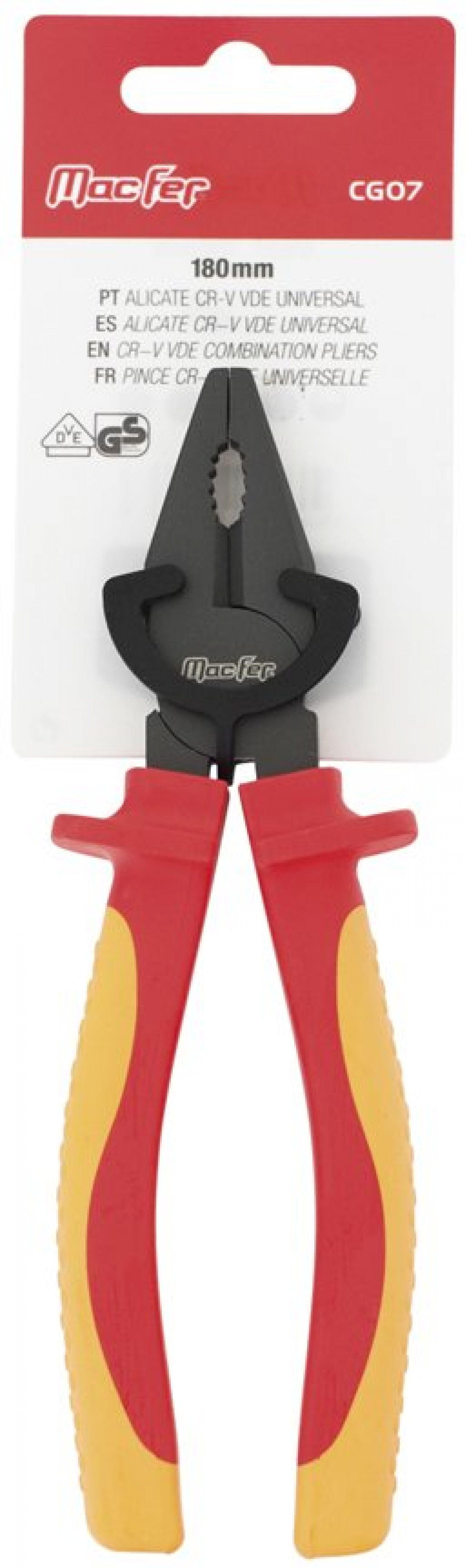 Alicate Cr-V VDE uni. MacFer CG07 180mm refª 183.0081 MACFER