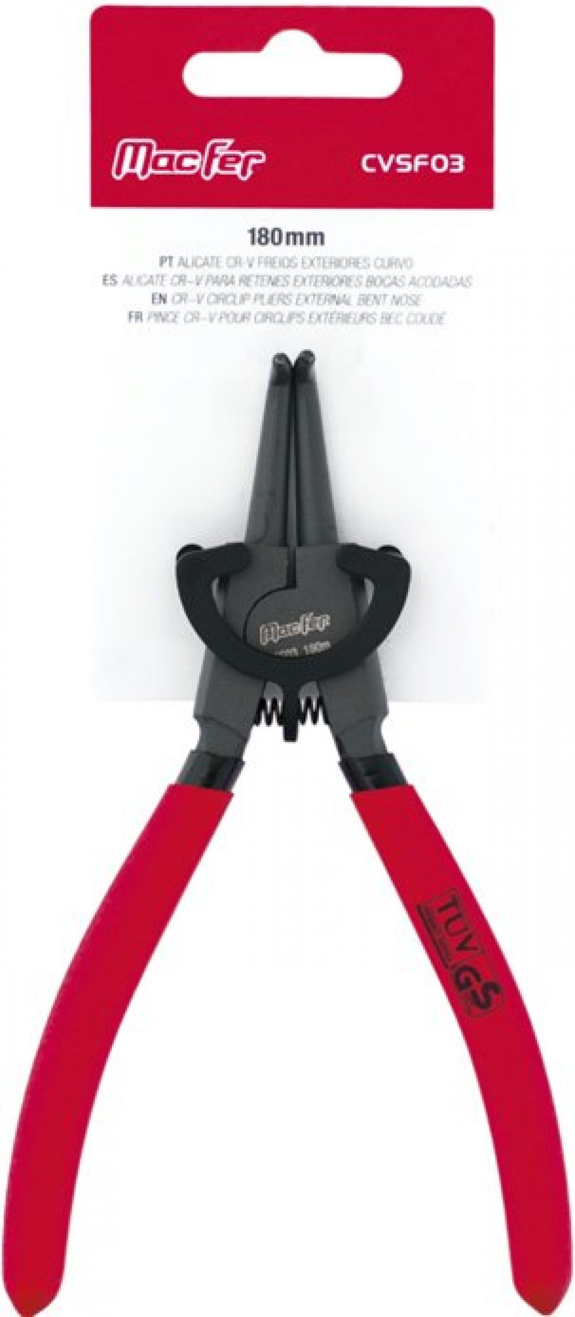 Alicate Cr-V freios ext. curvo MacFer CVSF03 150mm refª 183.0053 MACFER