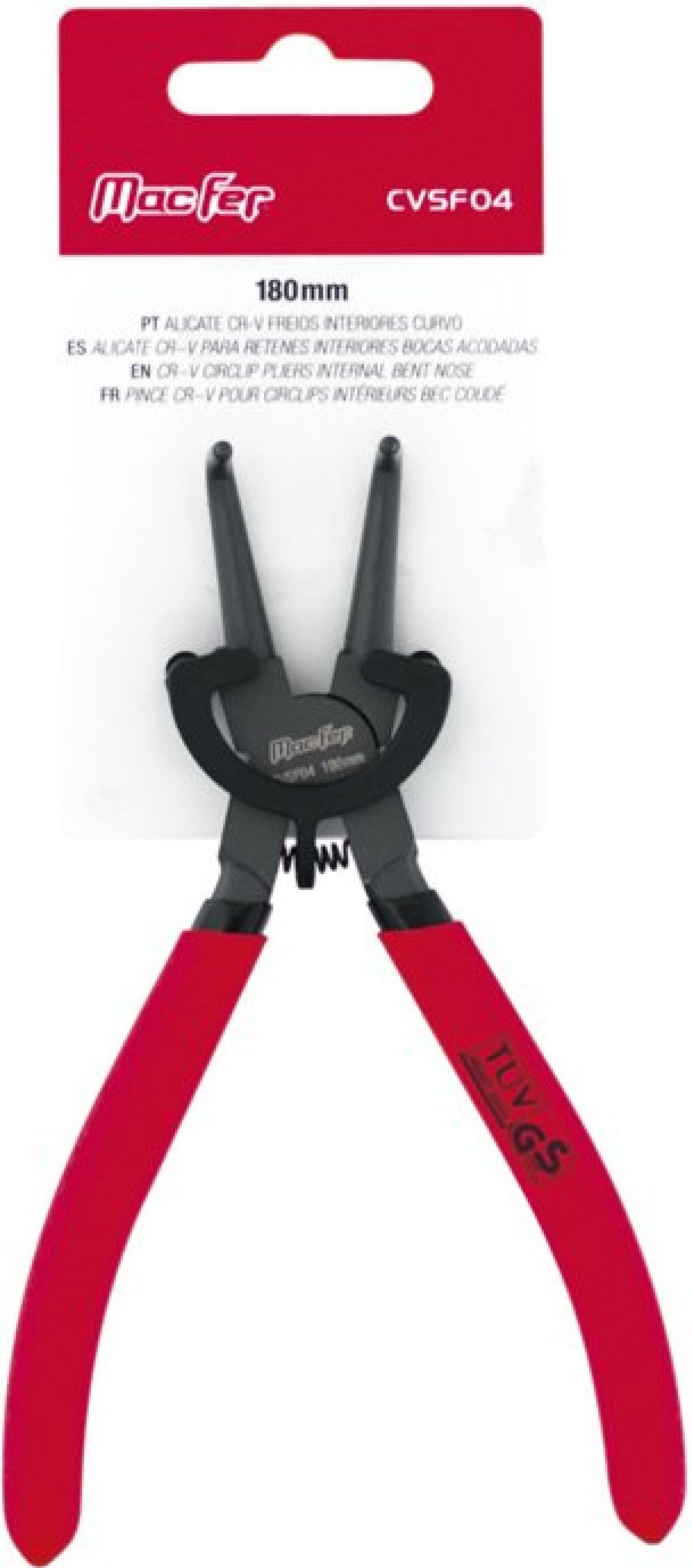 Alicate Cr-V freios int. curvo MacFer CVSF04 220mm refª 183.0059 MACFER