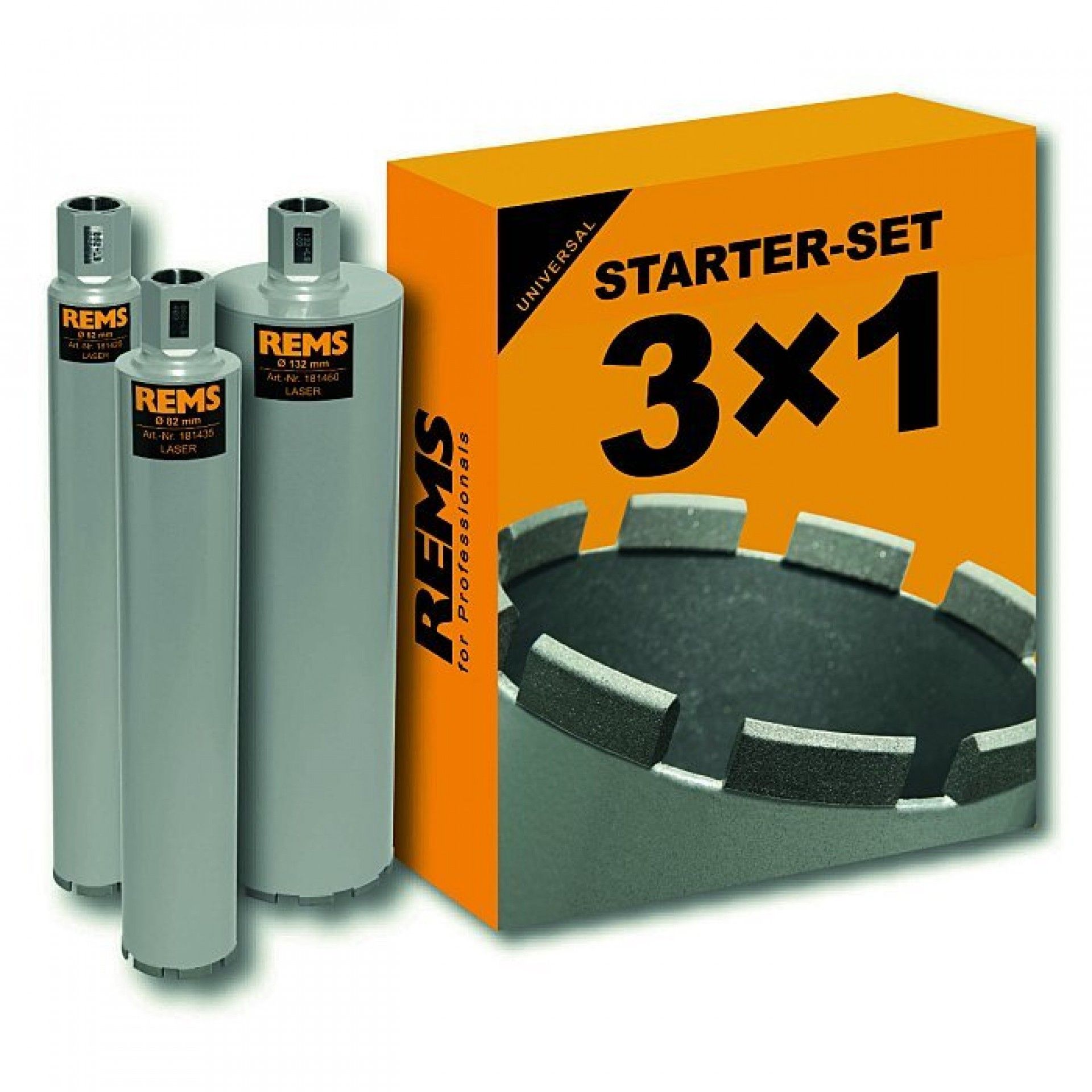 CONJUNTO 3 COROAS PERFURAÇÃO DIAMANTE LASER (181425 R--181435 R--181460 R) REF 181111 R REMS