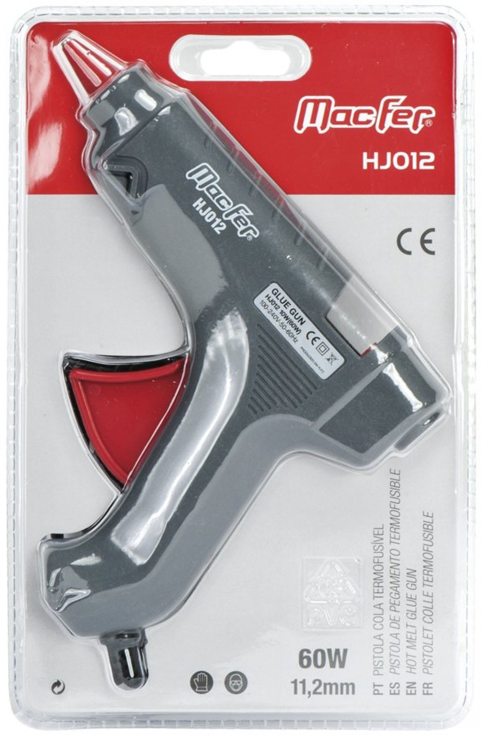 Pistola cola termofusível HJ012 60W 11,2mm refª 181.0002 Macfer