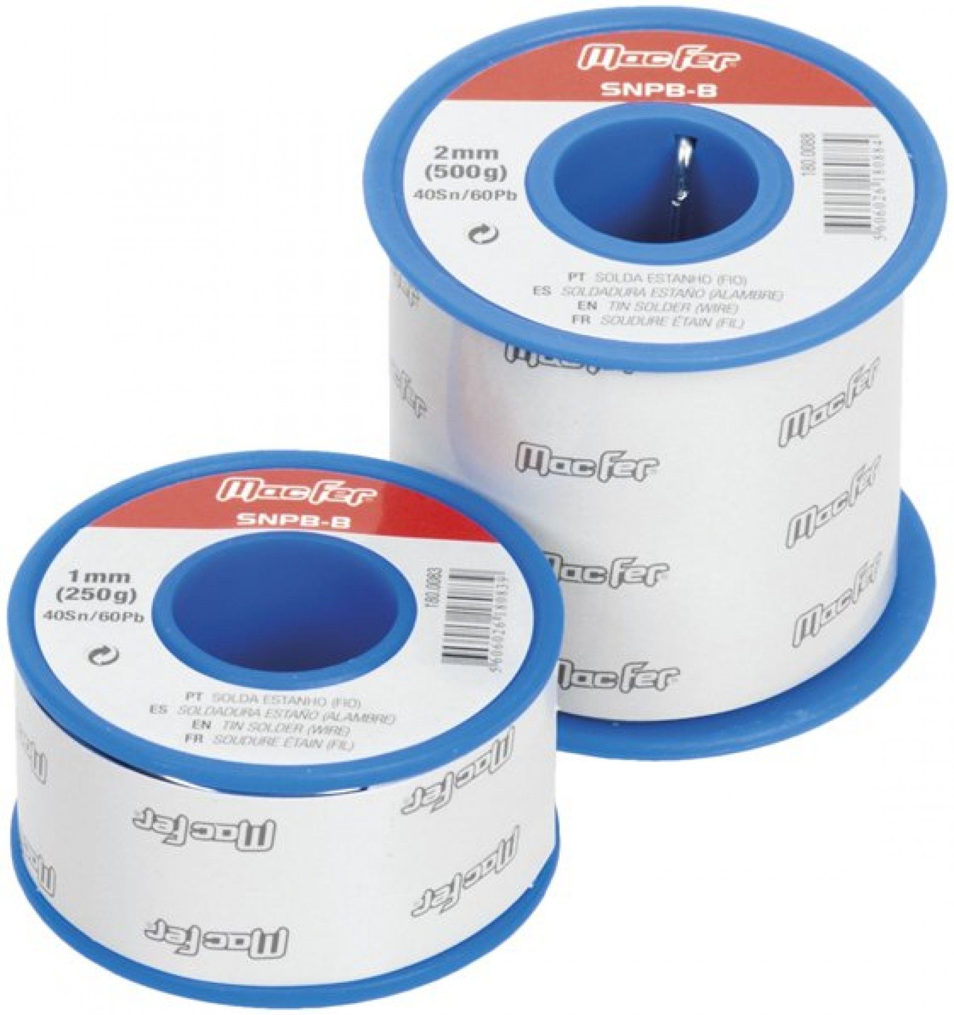 Solda estanho (fio) MacFer SNPB-B 40Sn/60Pb 1mm (250g) refª 180.0083 MACFER
