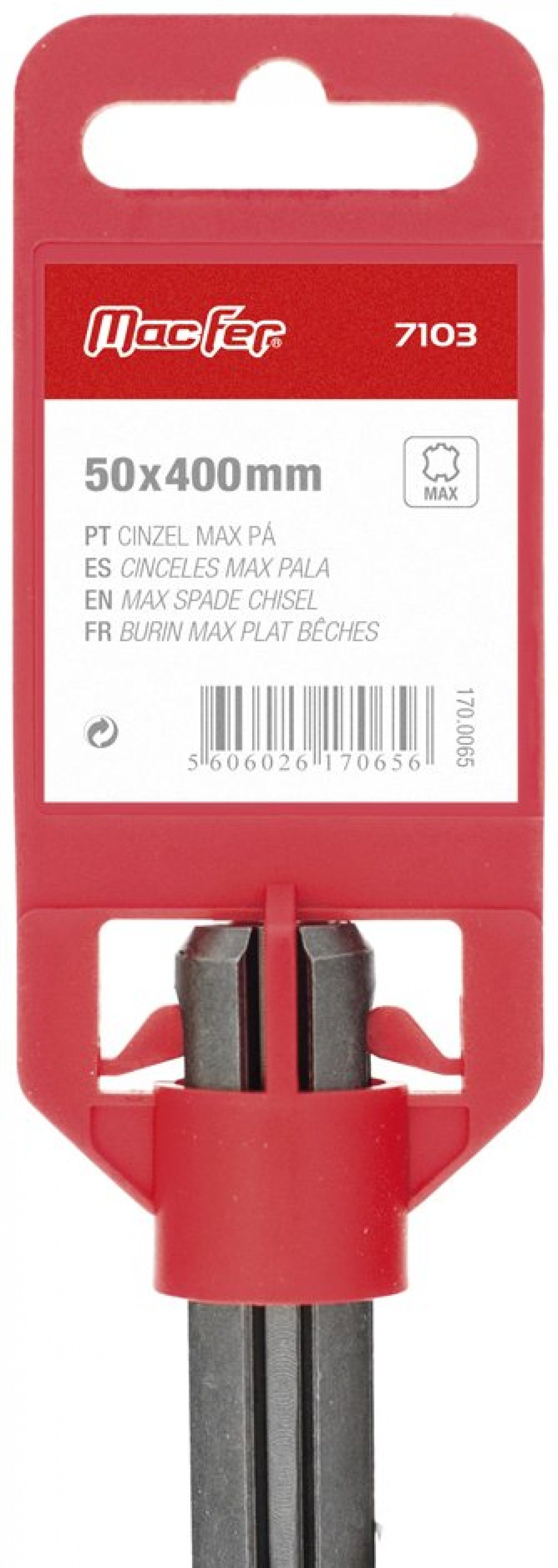 Cinzel MAX pá MacFer 7103 50x400mm refª 170.0065 MACFER