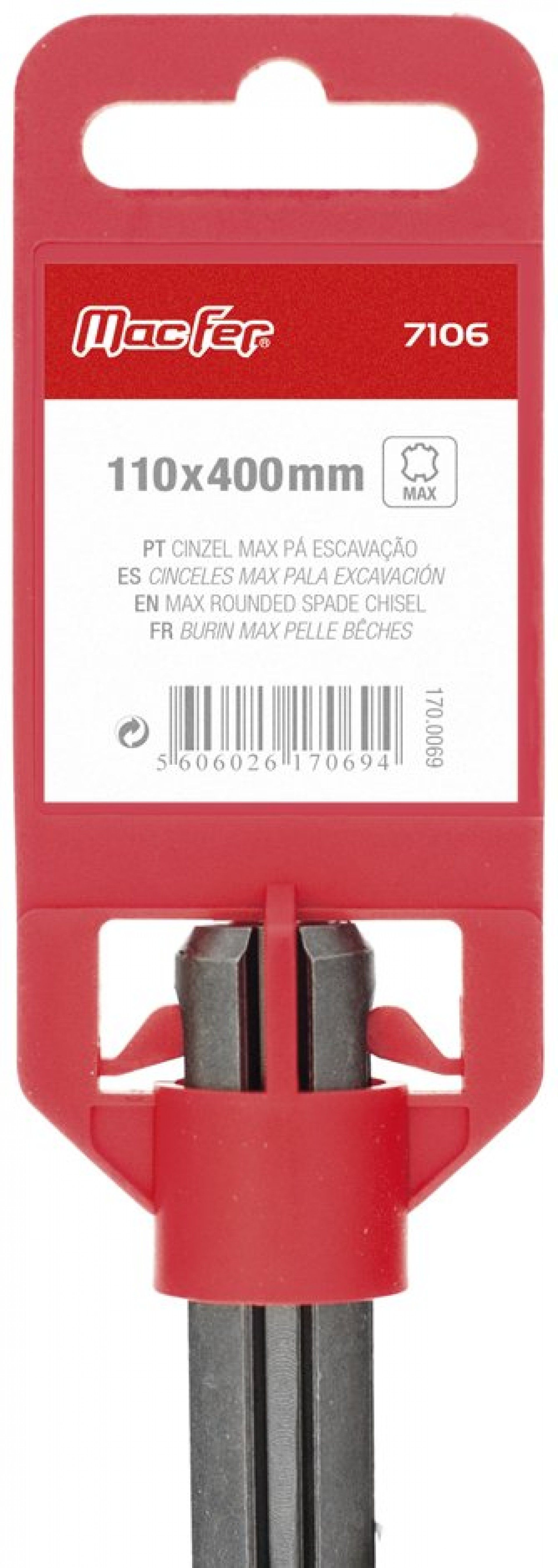 Cinzel MAX pá escavação MacFer 7106 110x400mm refª 170.0069 MACFER