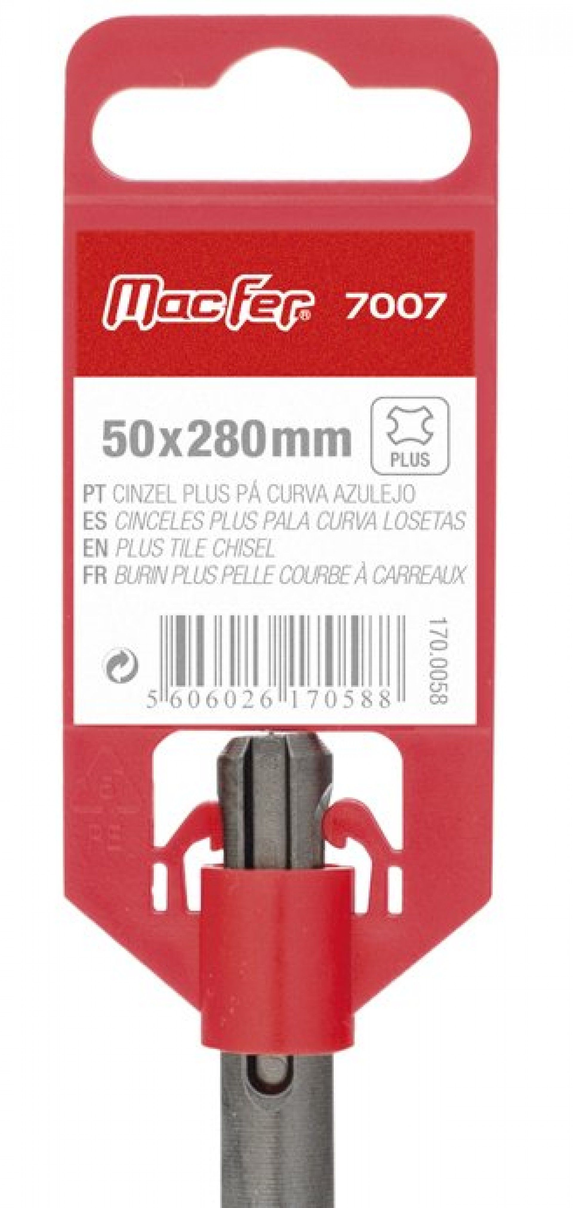 Cinzel Plus pá curva azulejo MacFer 7007 50x280mm refª 170.0058 MACFER