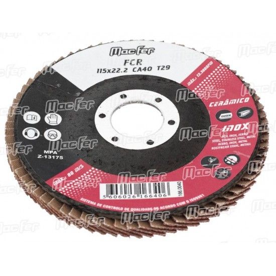 Disco lam. cerâmico MacFer FCR 115x22,2mm CA60 refª 166.0041 MACFER Disco lam. cerâmico MacFer FCR 115x22,2mm CA60 refª 166.0041 MACFER