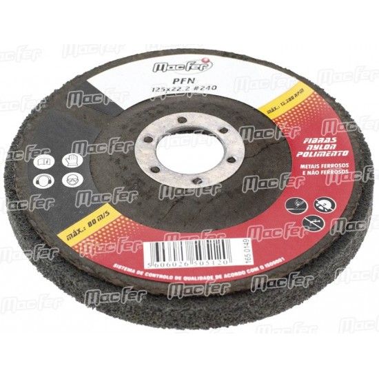 Disco feltro p/ polir MacFer PF 125x22,2mm ref� 165.0144 MACFER