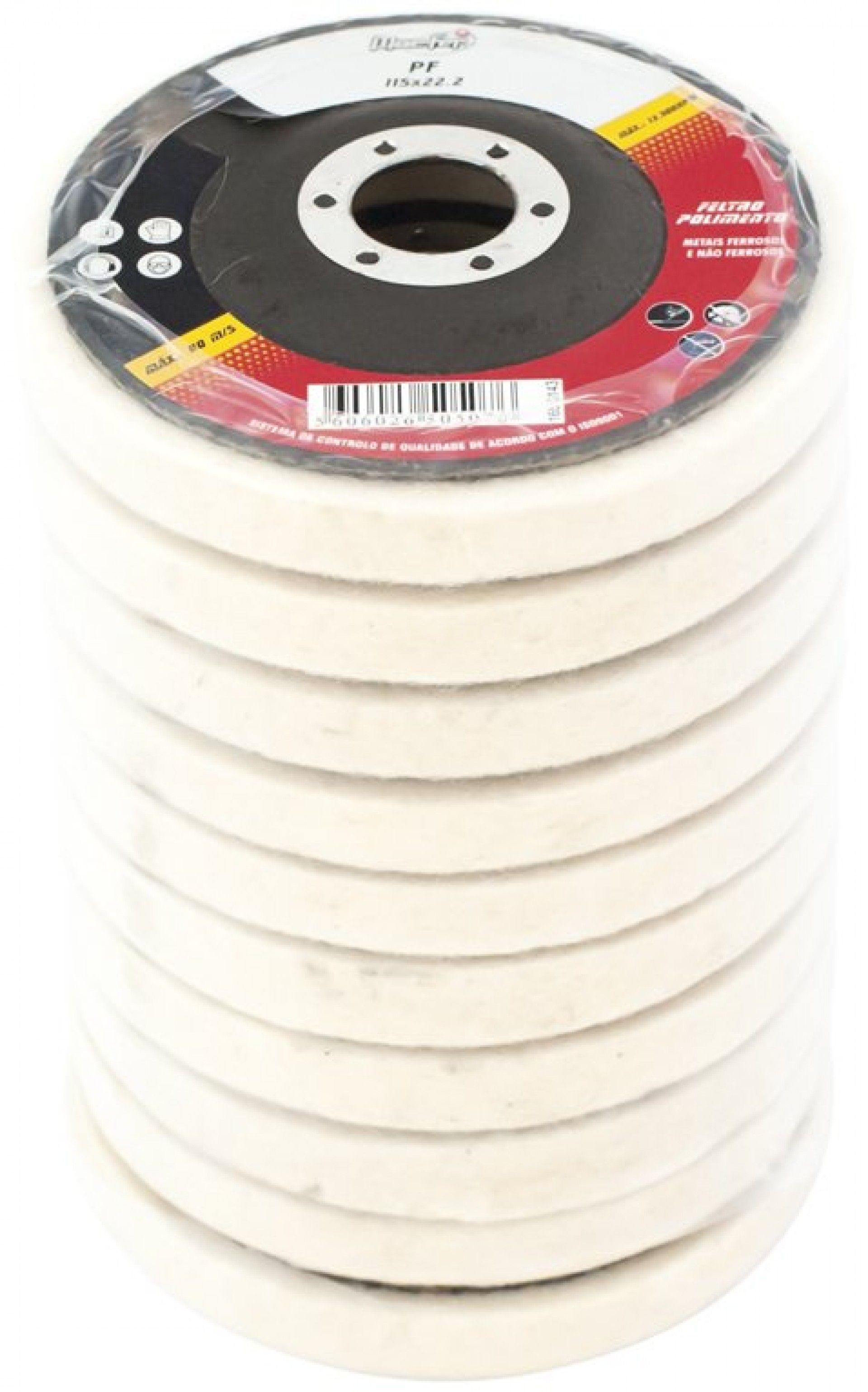 Disco feltro p/ polir MacFer PF 125x22,2mm refª 165.0144 MACFER