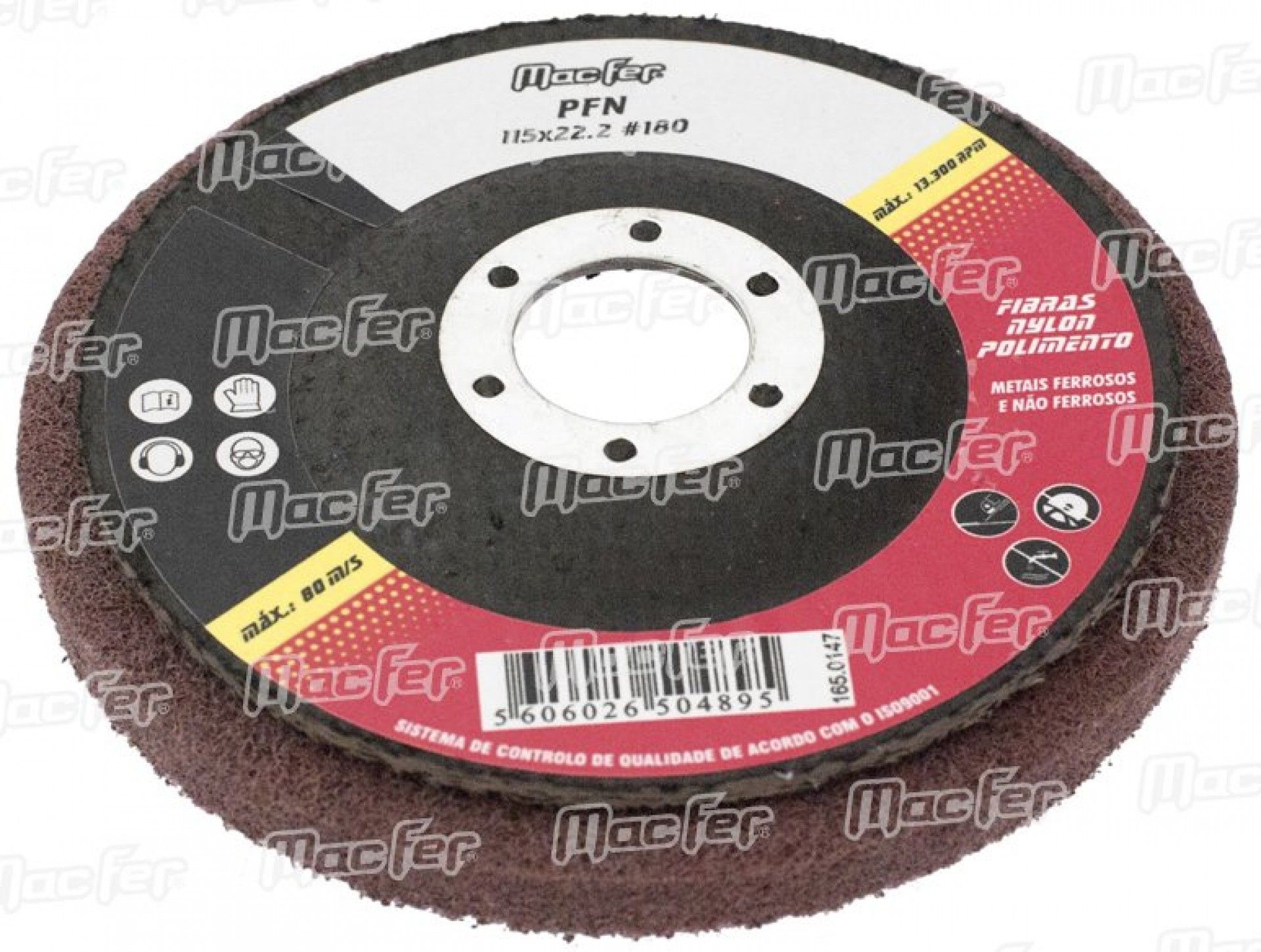 Disco feltro p/ polir MacFer PF 125x22,2mm refª 165.0144 MACFER