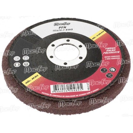 Disco feltro p/ polir MacFer PF 115x22,2mm ref� 165.0143 MACFER