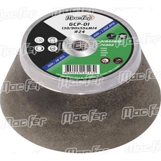Rebolo esmeril t/ vaso MacFer GCP M14 90/110x52mm #24 ref 165.0091 MACFER