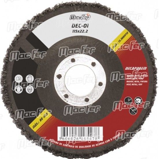 Disco decapagem MacFer DEC 115x22,2mm refª 165.0047 MACFER Disco decapagem MacFer DEC 115x22,2mm refª 165.0047 MACFER
