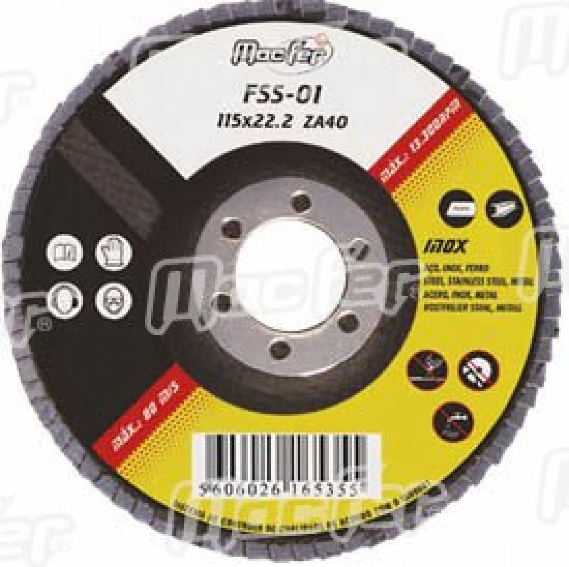 Disco lam. p/ inox MacFer FSS 125x22,2mm ZA80 refª 165.0041 MACFER