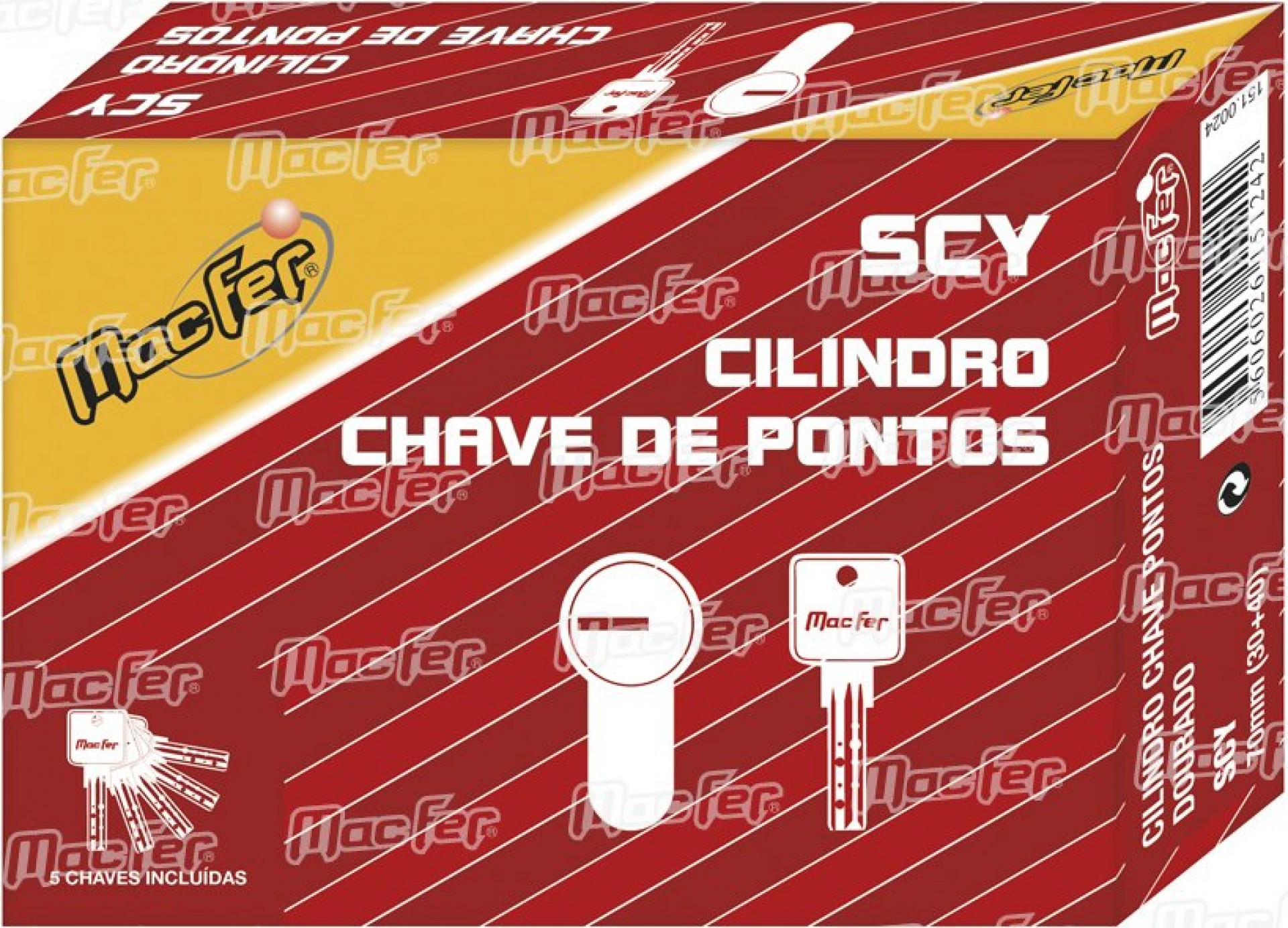 Cil. ch. pts MacFer SCYWM 90mm (40+50) niq. mate refª 151.0078 MACFER