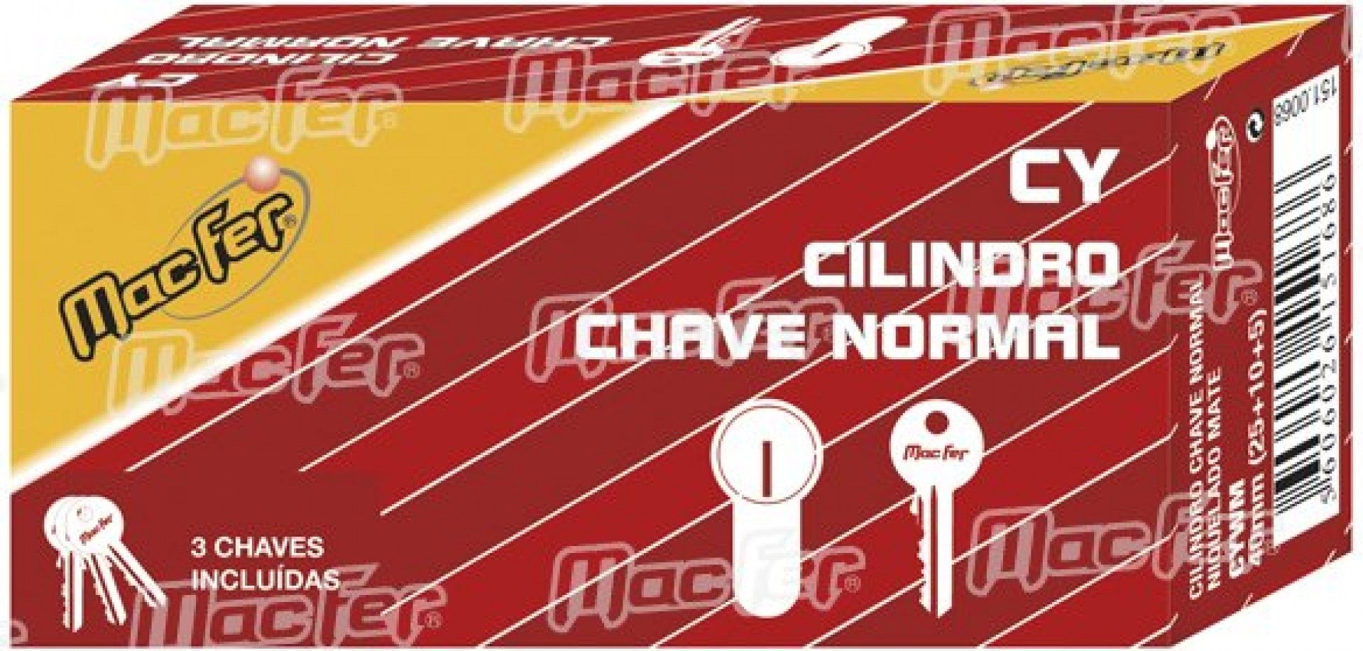 Cil. ch. normal mf CYWM 54mm (27+27) niq. mate refª 151.0062 MACFER
