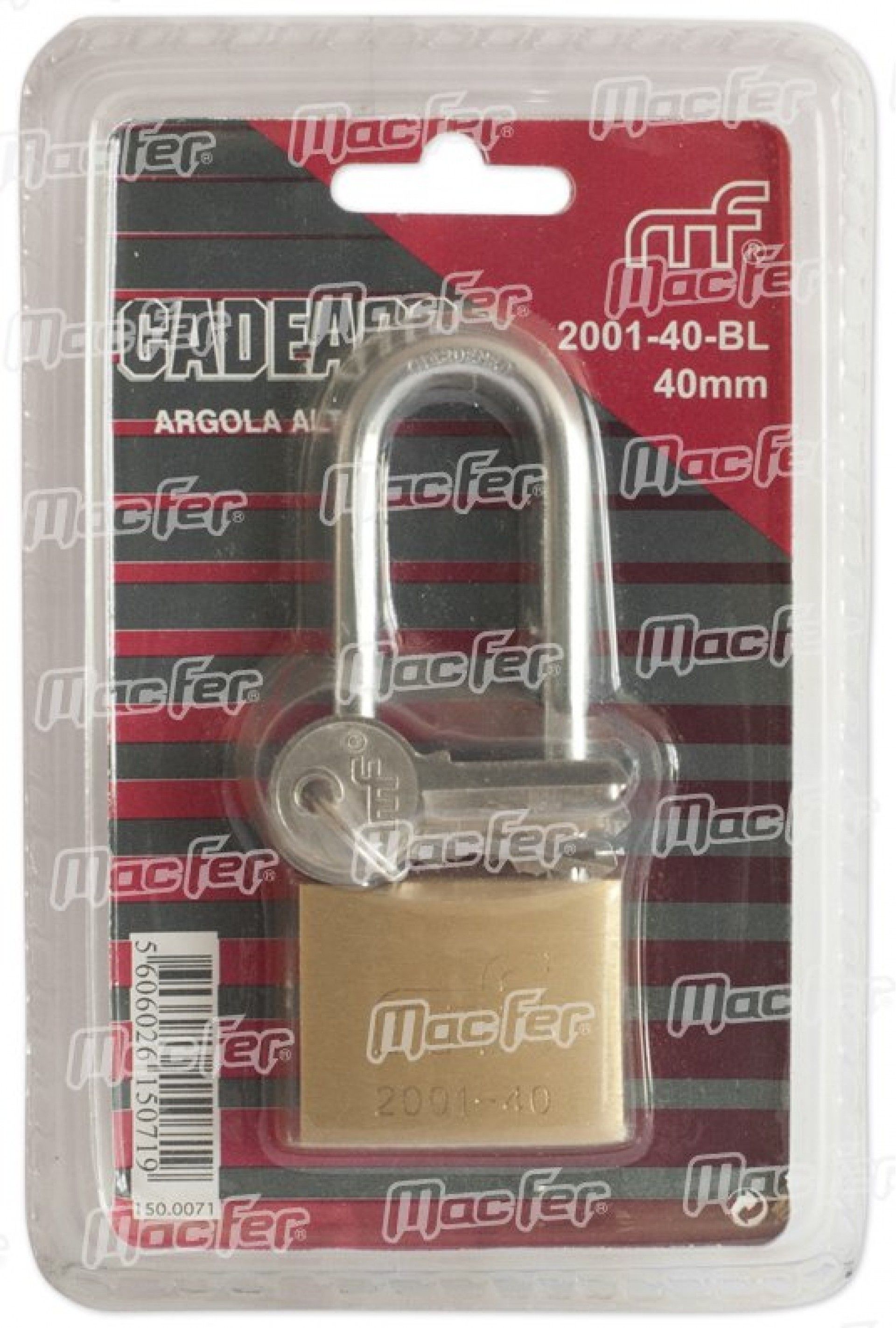 Cadeado argola alta latão mf 2001-30 30mm refª 150.0010 MACFER