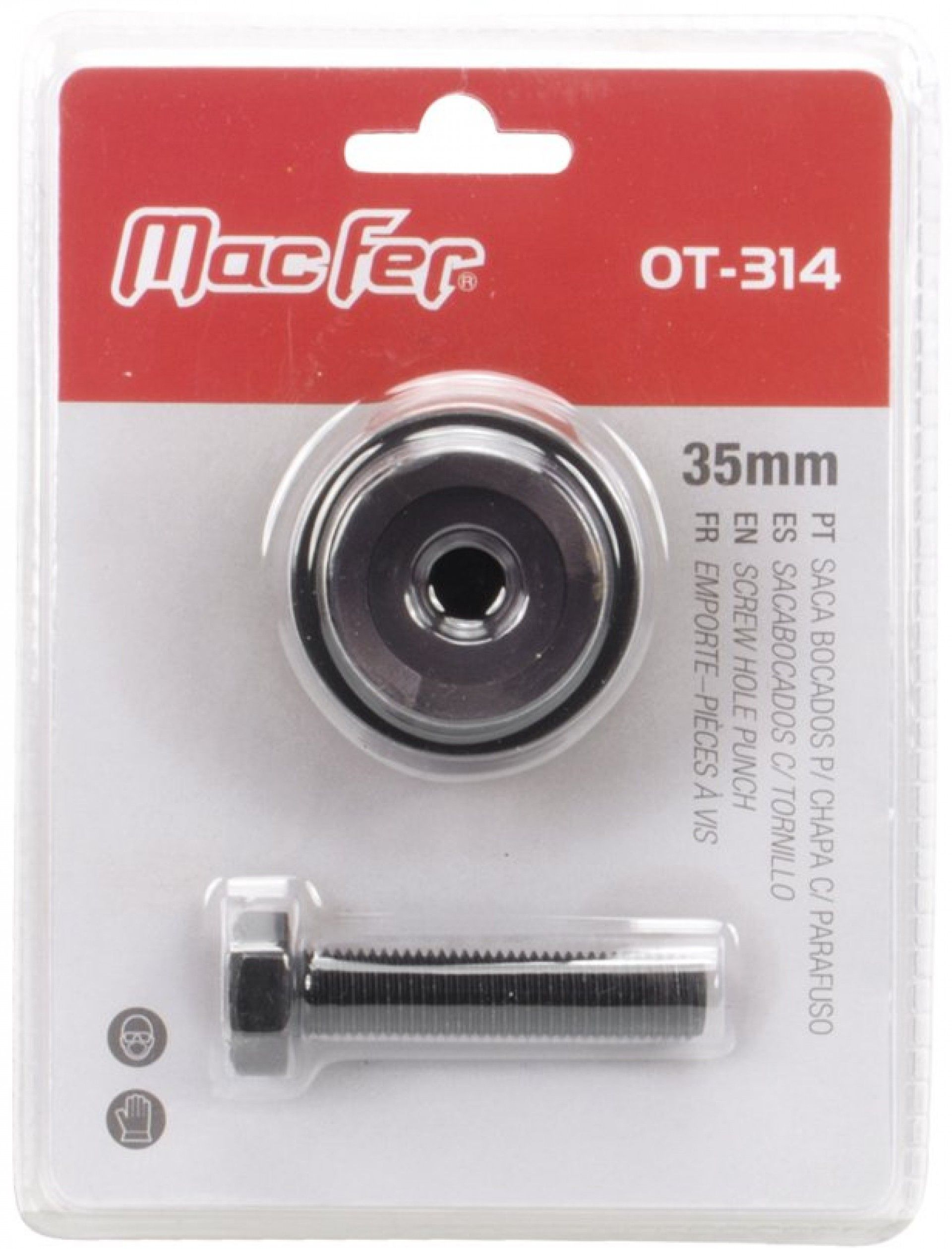 Saca bocados p/ chapa c/ parafuso MacFer OT-314 35mm refª 136.0026 MACFER