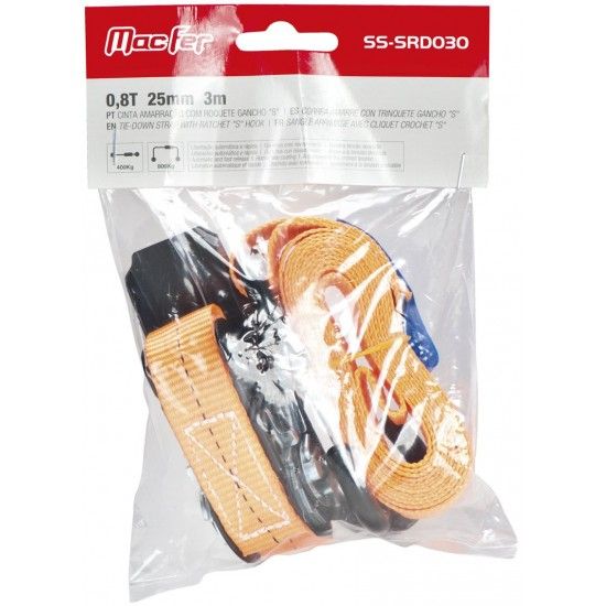 Cinta amar. c/ roq. gch "S" MacFer RTDS 0,5t 25mm 3m refª 132.0004 MACFER Cinta amar. c/ roq. gch "S" MacFer RTDS 0,5t 25mm 3m refª 132.0004 MACFER