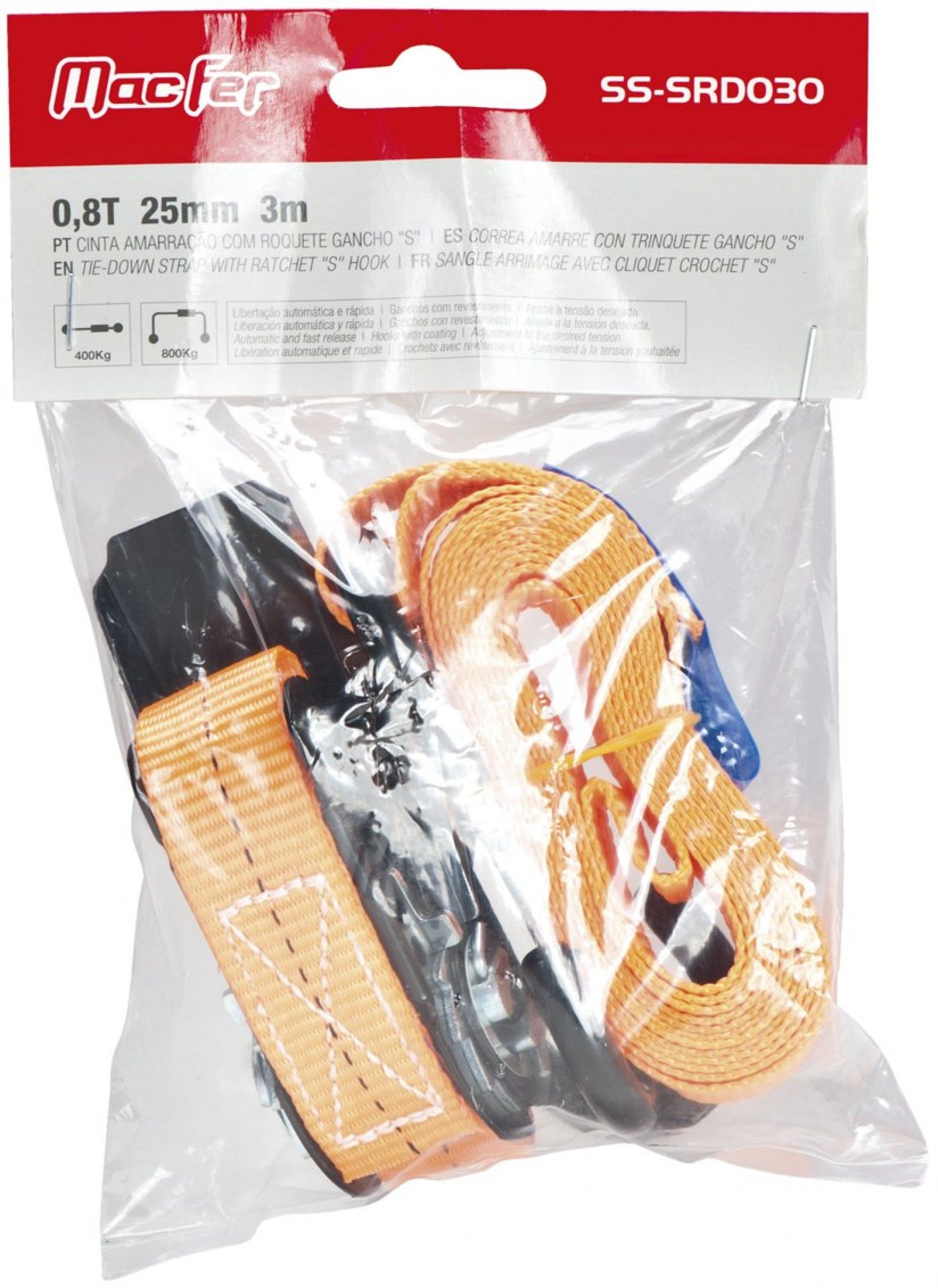 Cinta amar. c/ roq. gch "S" MacFer RTDS 0,5t 25mm 3m refª 132.0004 MACFER