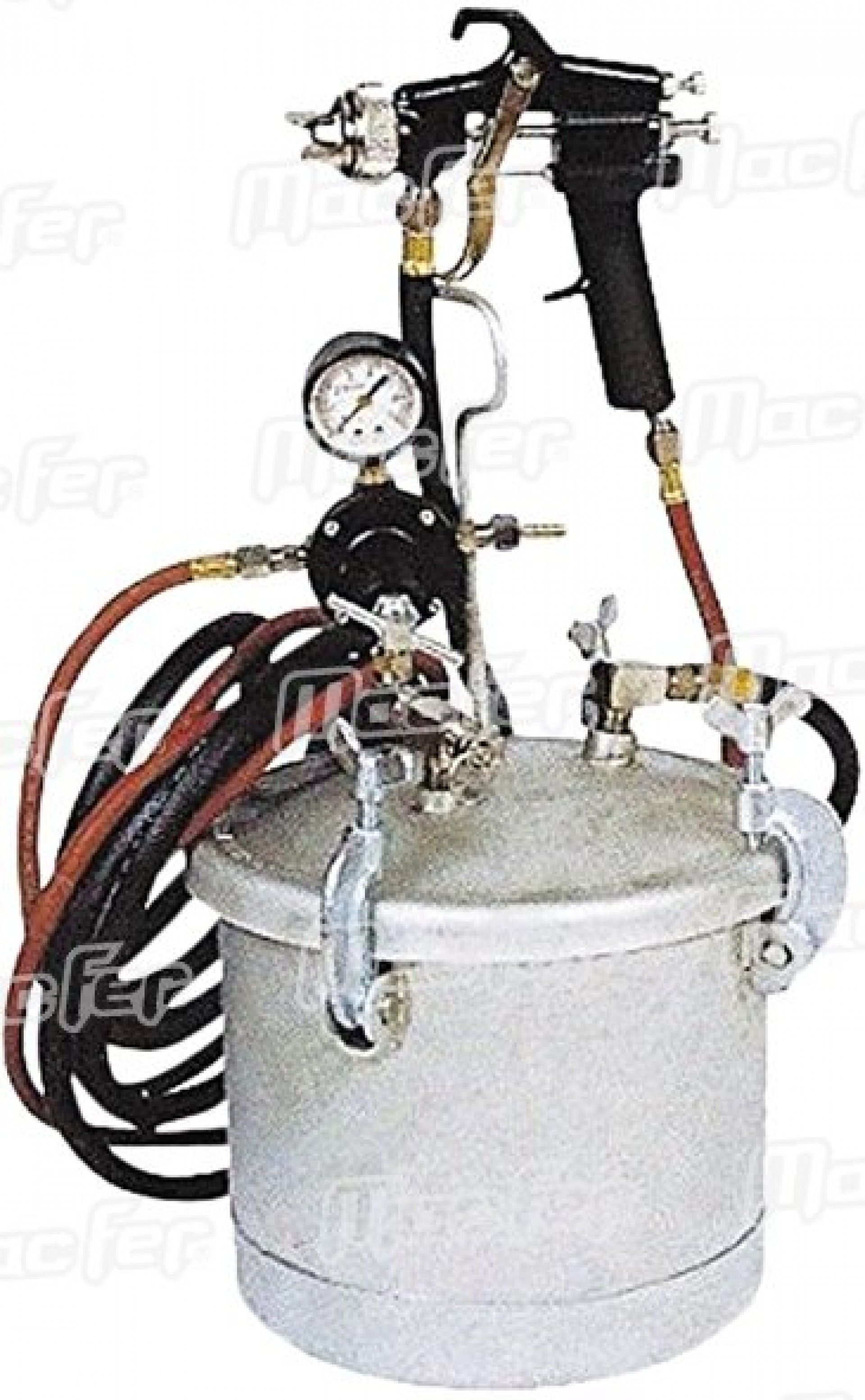 Tanque pint. c/ pistola MacFer PT-8 8l 4m 1,8mm refª 130.0006 MACFER