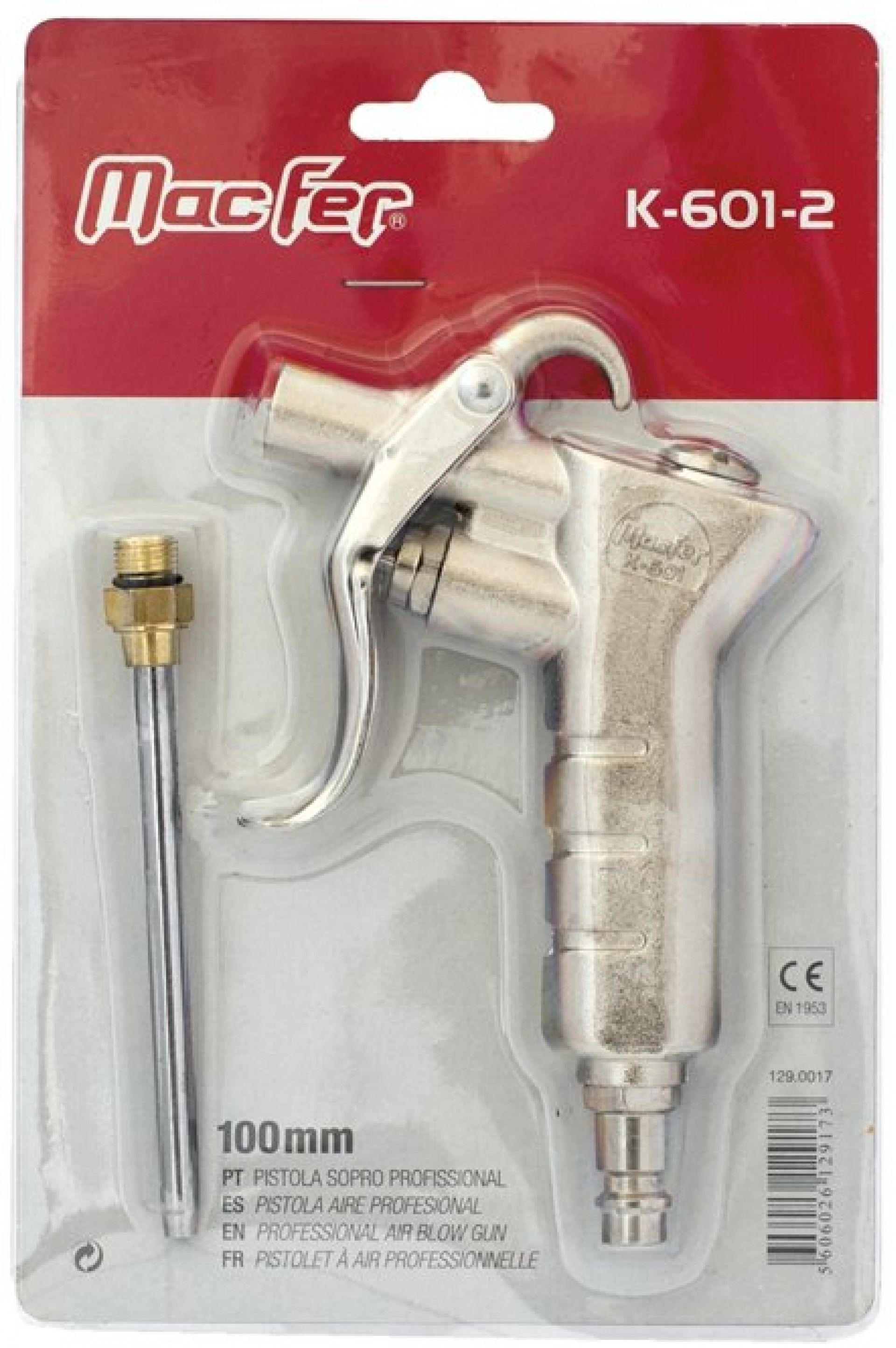Pistola sopro prof. MacFer K-601-2 100mm refª 129.0017 MACFER