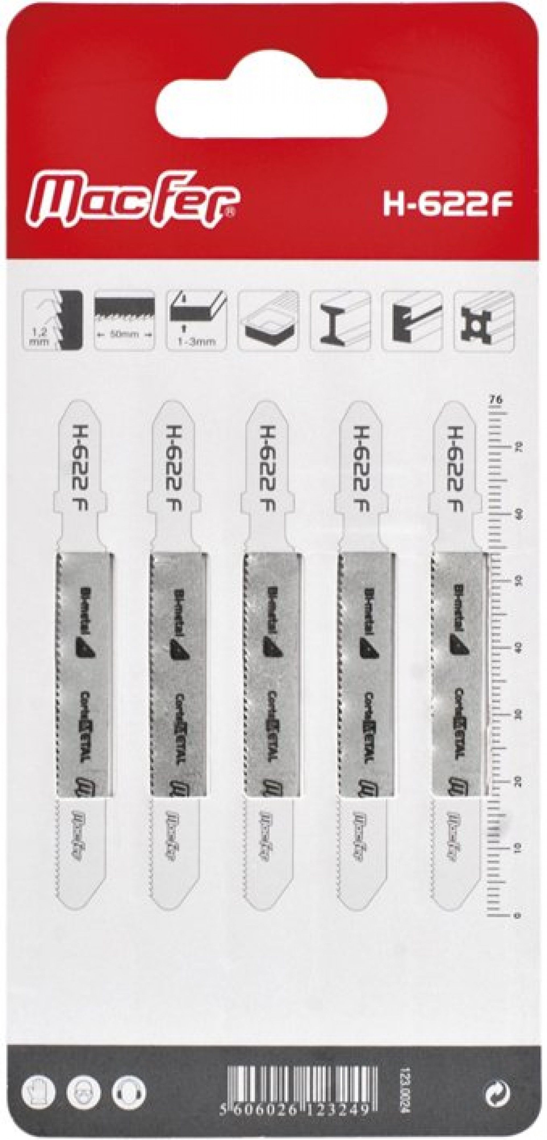 Serra tico-tico bimetal MacFer H-622F 76mm refª 123.0024 MACFER