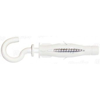 Bucha nylon uni. c/ gancho mf 85A-G 6x35mm branco  ref 121.0082 MACFER