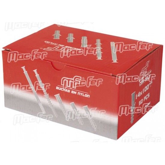 Bucha nylon uni. c/ gancho mf 85A-G 6x35mm branco  ref� 121.0082 MACFER