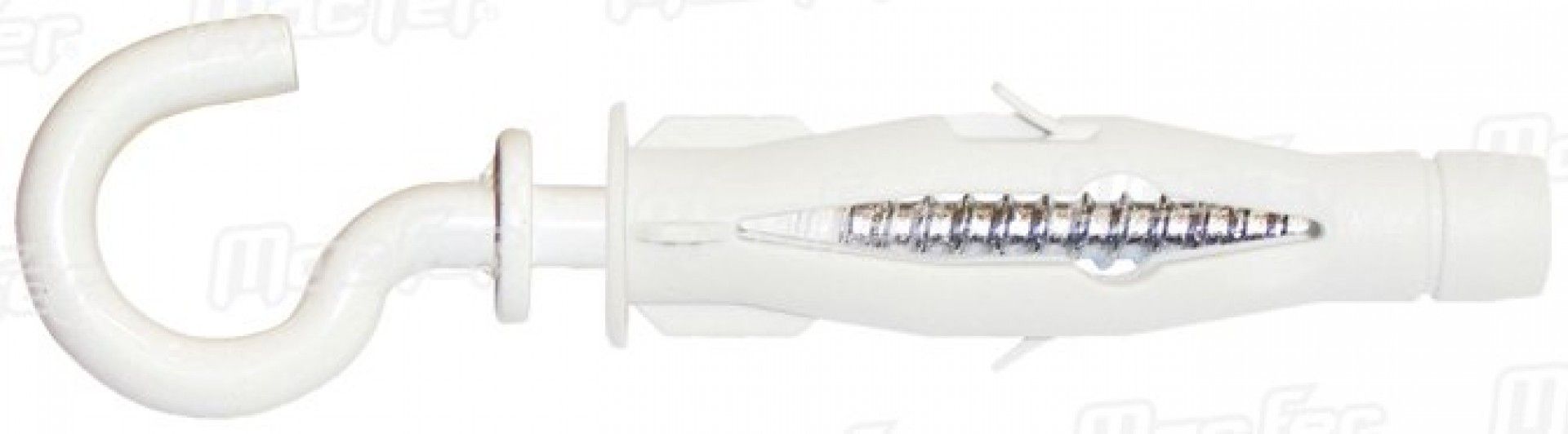Bucha nylon uni. c/ gancho mf 85A-G 6x35mm branco refª 121.0082 MACFER