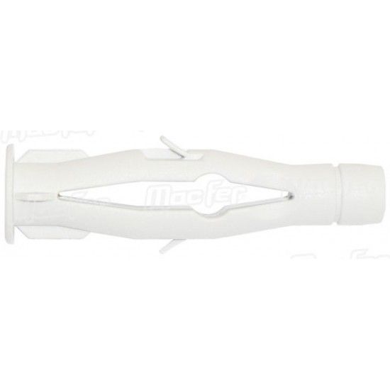 Bucha nylon uni. c/ gancho mf 85A-G 6x35mm branco refª 121.0082 MACFER Bucha nylon uni. c/ gancho mf 85A-G 6x35mm branco refª 121.0082 MACFER