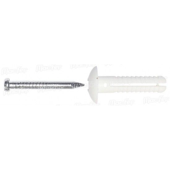 Bucha nylon TP cogumelo mf TP-3   6x25mm  ref 121.0062 MACFER