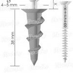 Bucha zamak p/ pladur mf BZP 38mm  ref 121.0058 MACFER
