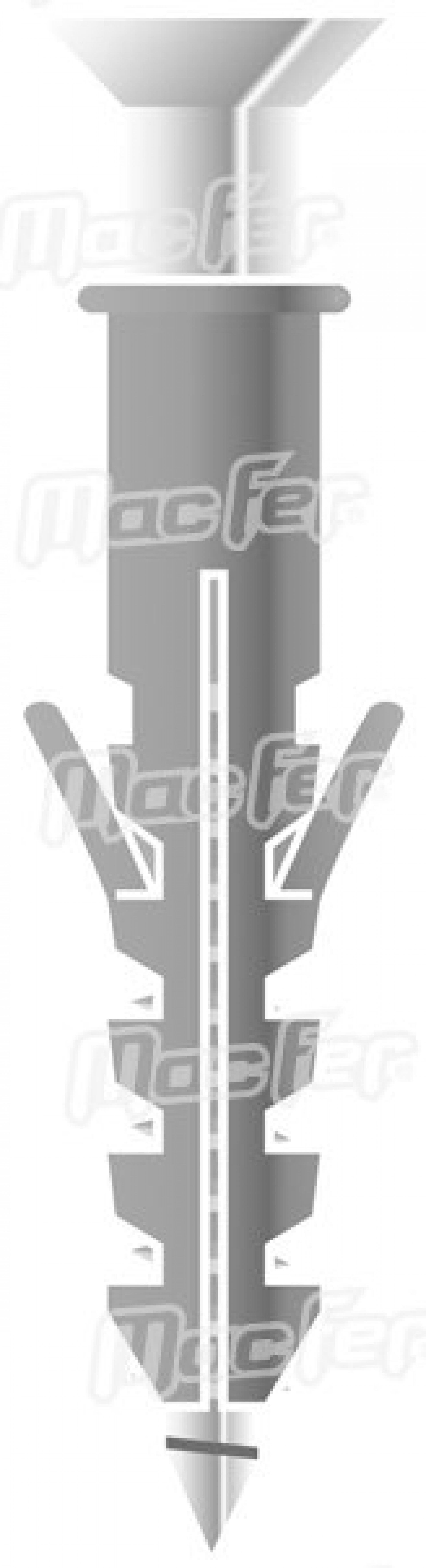 Bucha nylon c/ gola mf BN-G 8mm 100pç refª 121.0013 MACFER