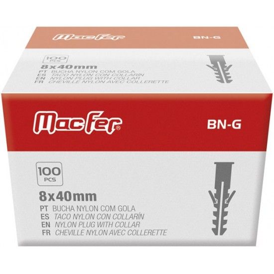 Bucha nylon c/ gola mf BN-GM 14x 75mm refª 121.0016 MACFER Bucha nylon c/ gola mf BN-GM 14x 75mm refª 121.0016 MACFER