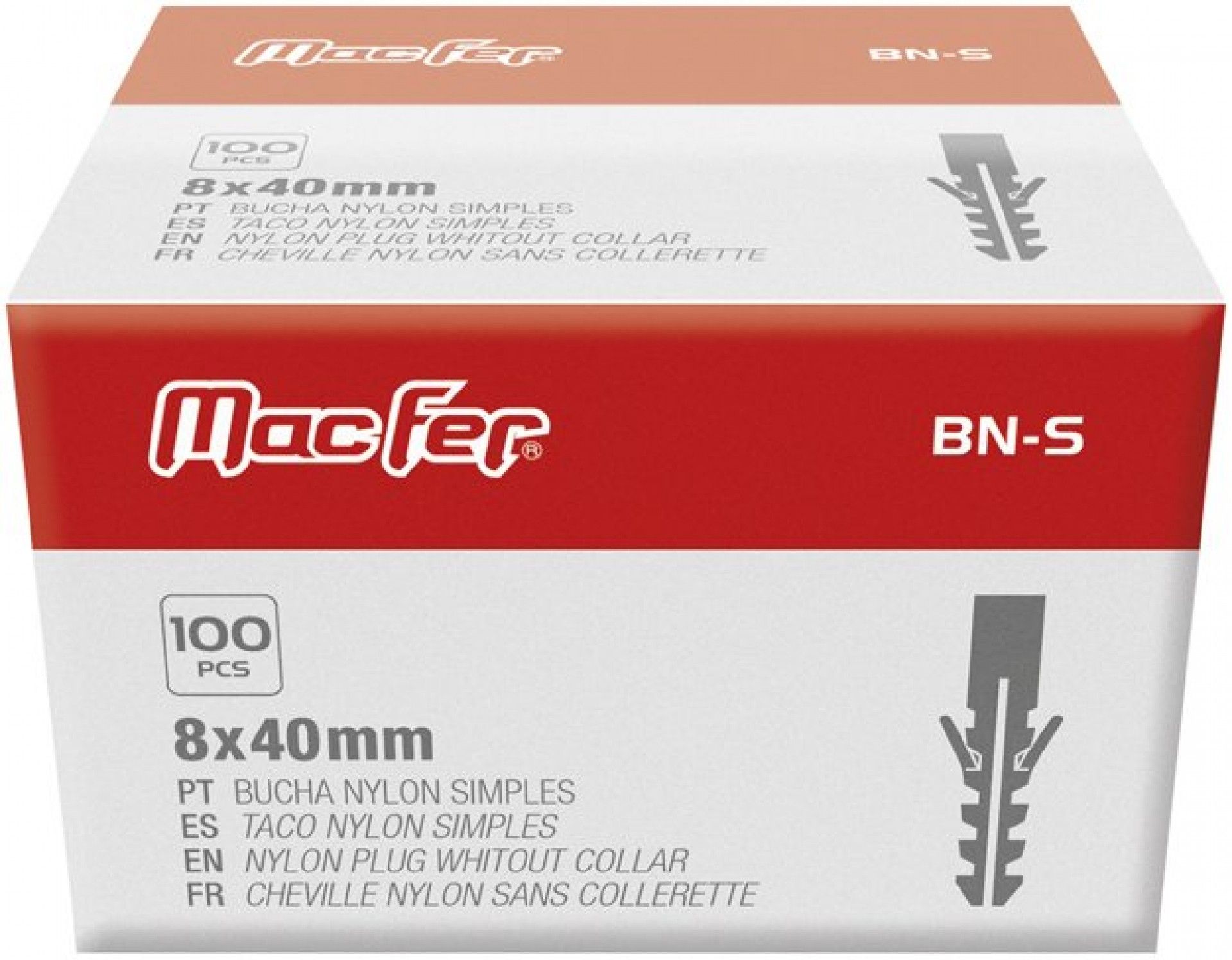 Bucha nylon simples mf BN-S 10mm refª 121.0005 MACFER