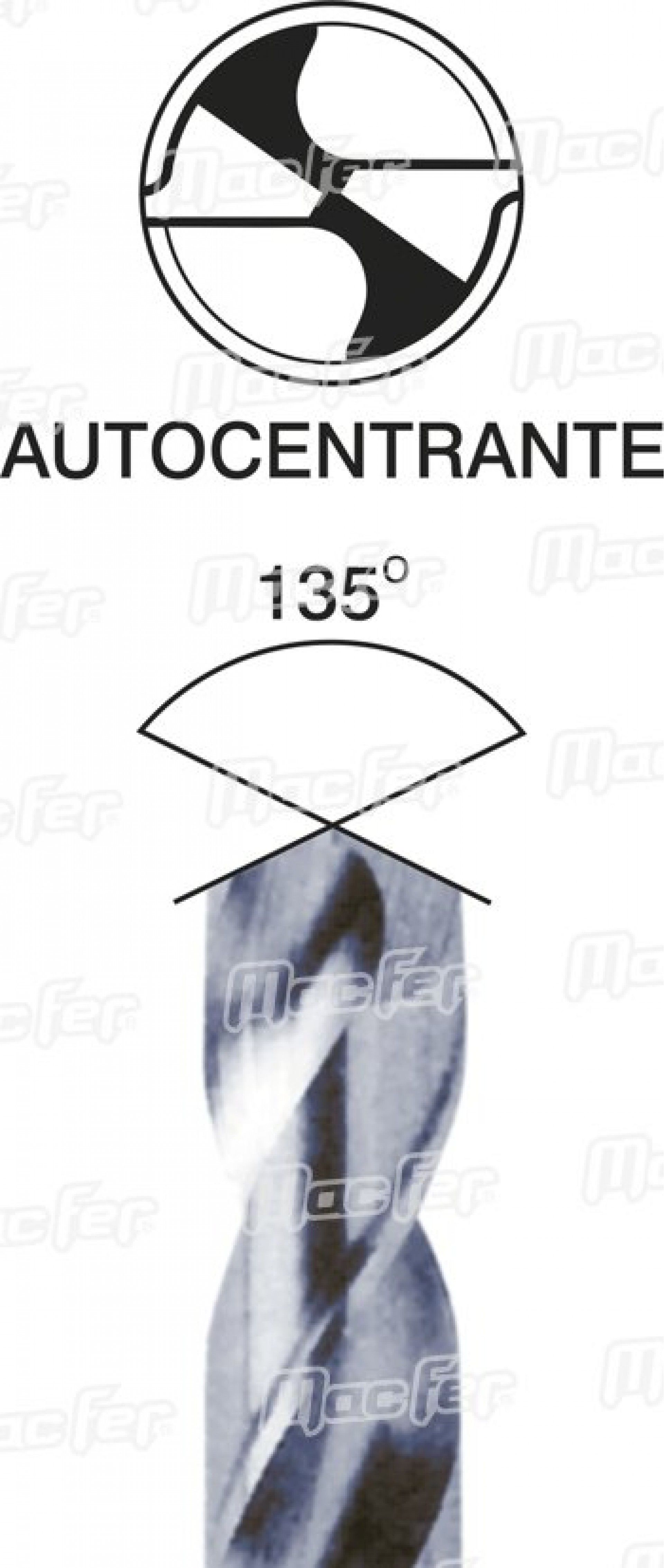 Broca cil. MacFer HSS-Cobalto 5% 3,25mm refª 118.0006 MACFER